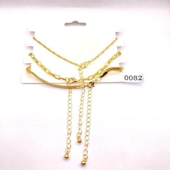 Set of 3 gold butterfly charm choker necklace set - Picture 3 of 3